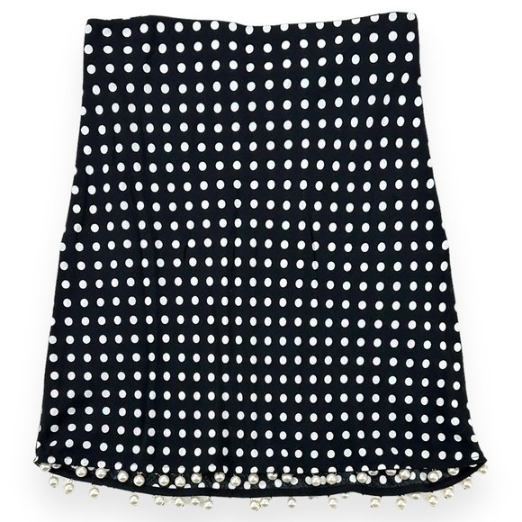 Courtyard LA Layla Black & White Polka Dot Mini Skirt with...